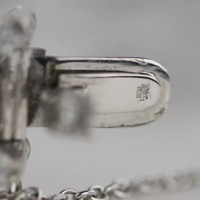 BRACELET IN 18 KARAT WHITE GOLD WITH DIAMOND FLORAL LINKS. 21ST CENTURY