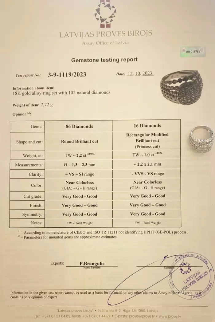 18k gold ring with diamonds. 