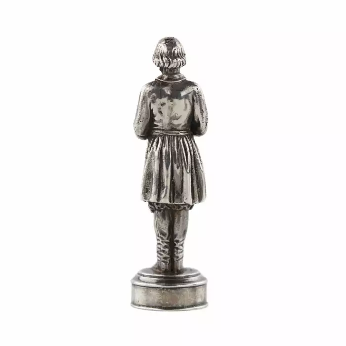 Серебряная фигурка ХЛЕБ И СОЛЬ, для праздничных случаев. Петербург. Хлебников, 1908–1917г.