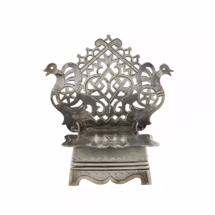 Miniature silver salt shaker-throne. Russia, late 19th century. 