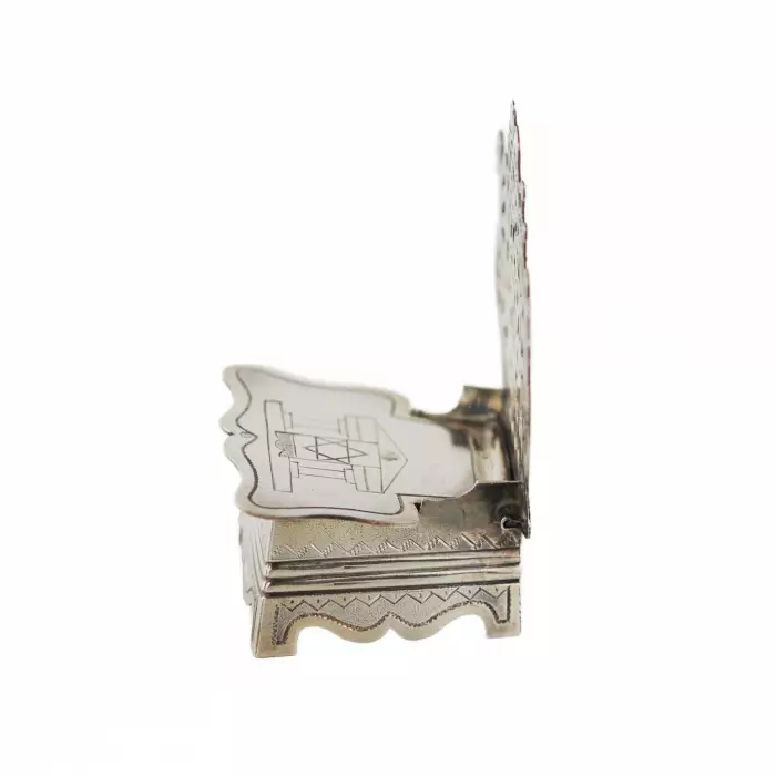 Miniature silver salt shaker-throne. Russia, late 19th century. 