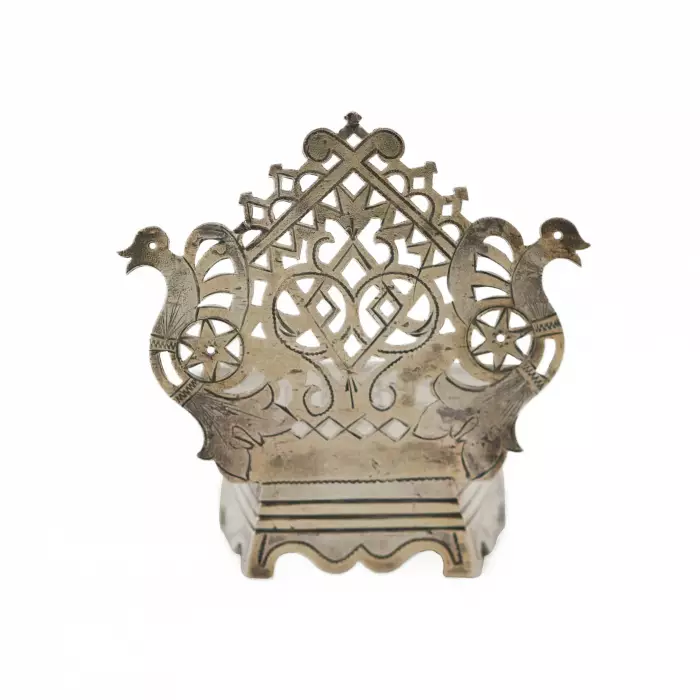 Miniature silver salt shaker-throne. Russia, late 19th century. 