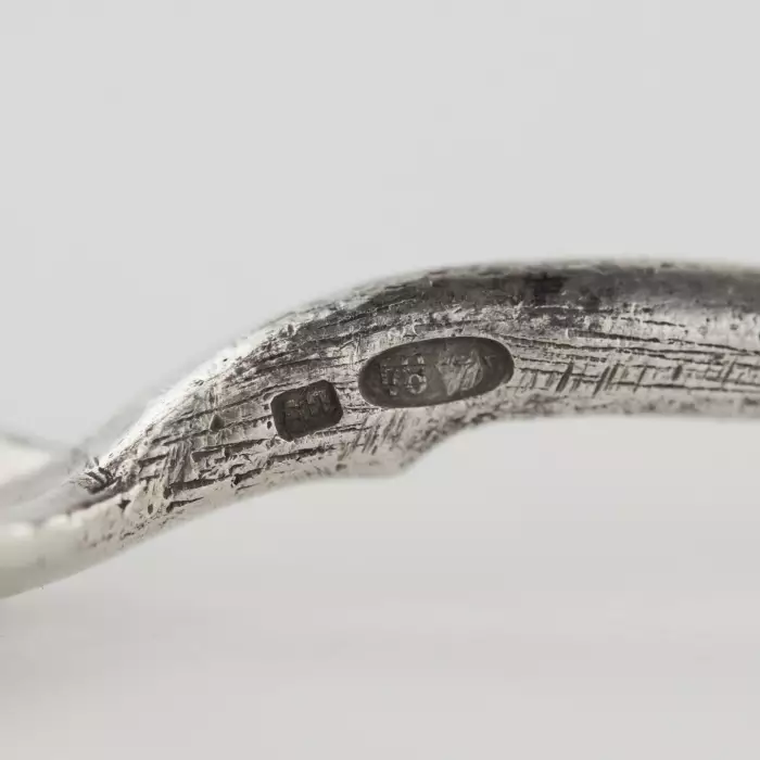 Russian, silver spoon Little bears, object illustration “Mornings in a pine forest.” Early 20th century.