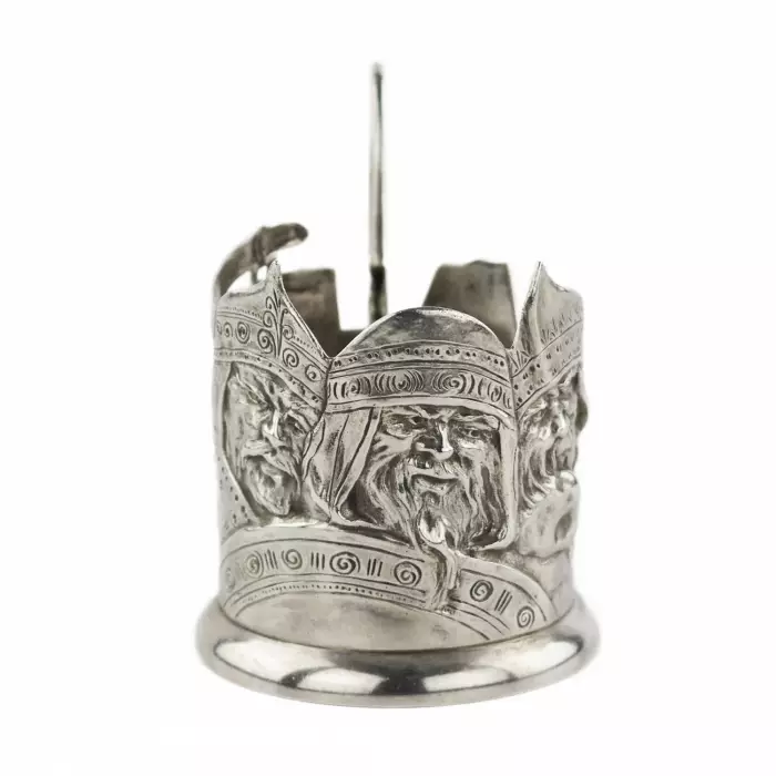 Russian, silver glass holder Bogatyrskaya Zastava. Moscow, Georgy (Egor) Samoshin, 1908–1917. 