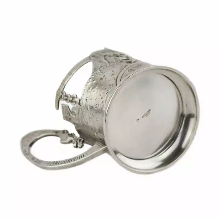Russian, silver glass holder Bogatyrskaya Zastava. Moscow, Georgy (Egor) Samoshin, 1908–1917. 