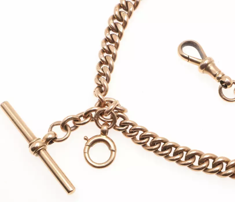 Anglaise, chaîne en or pour montres de poche. John Grinsell et fils. Le tournant des XIXe-XXe siècles. 