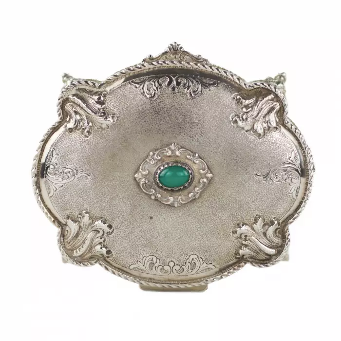 Italian, silver jewelry box of baroque shape. 20th century. 
