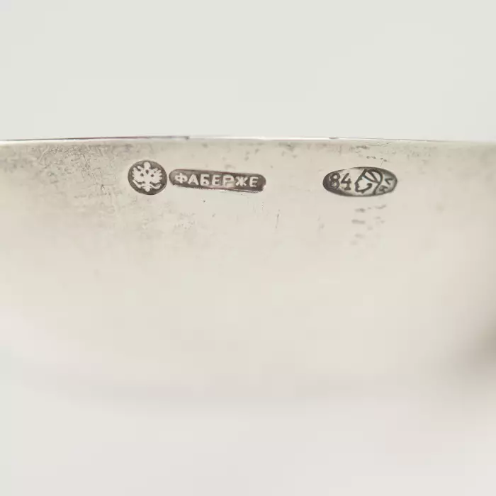 Large silver kovsh in Art Nouveau style by Faberge. Yuliy Rappoport. Early 20th century. 