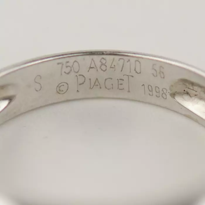 PIAGET 18K WHITE GOLD RING WITH YELLOW SAPPHIRE AND DIAMOND