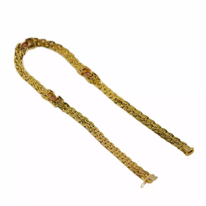 Collier italien en or 14 carats avec améthystes. 