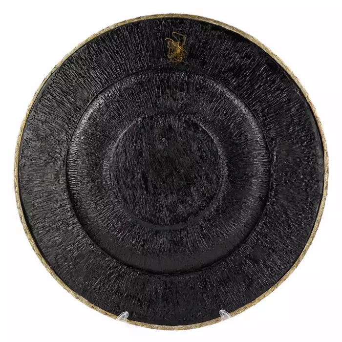 A magnificent neo-Renaissance Bacchus dish inlaid with ivory on wood in the manner of Johann Michael Maucher (1645-1701)