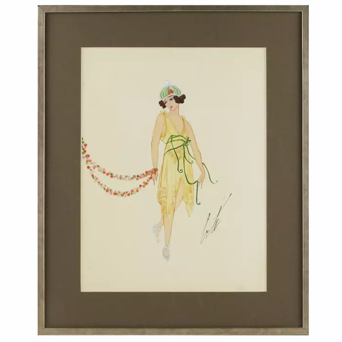 Dessin de la série Erte Stage Costumes. 
