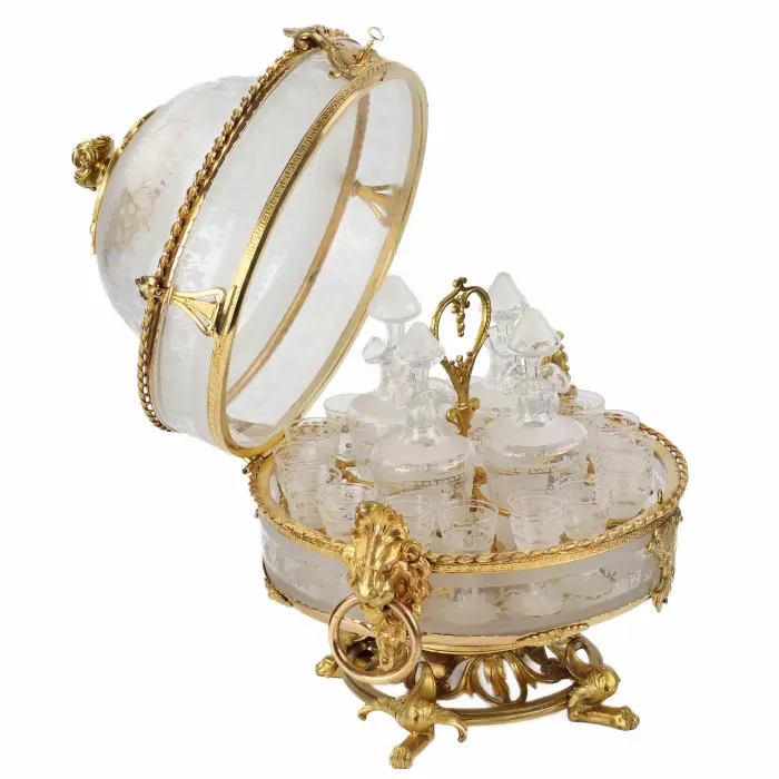 Ликерный бар из стекла и позолоченной бронзы периода Belle Époque. Baccarat. Франция. 