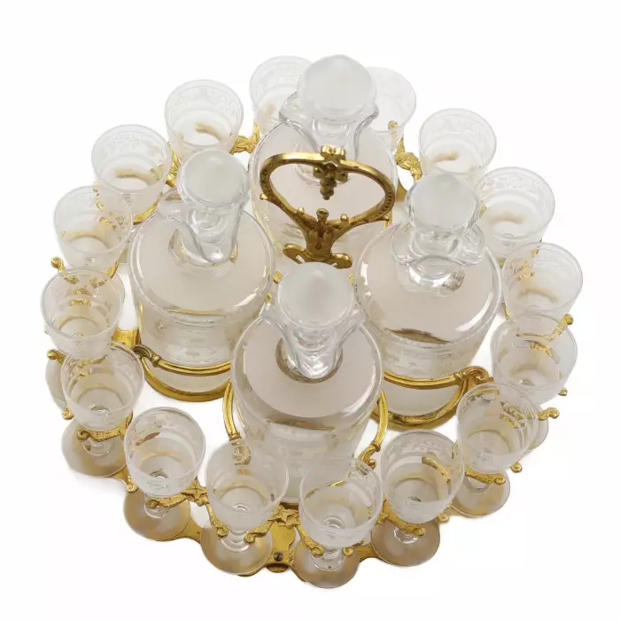 Ликерный бар из стекла и позолоченной бронзы периода Belle Époque. Baccarat. Франция. 