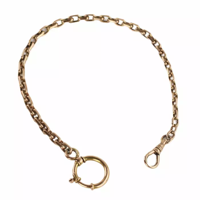 Montre de poche en or Uyisse Nardin du tournant des XIXème et XXème siècles. Dans une boîte et avec une chaîne en or. 