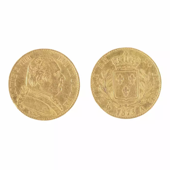 Золотая монета  20 франков  1815 года.