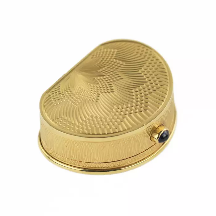 Boîte à tablette anglaise en or du 19ème siècle, diamants et émail guilloché. 