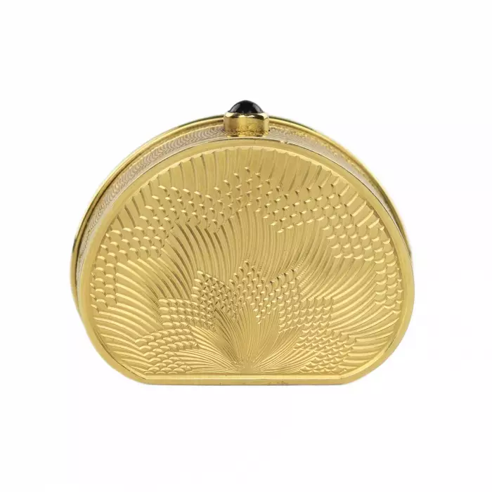 Boîte à tablette anglaise en or du 19ème siècle, diamants et émail guilloché. 