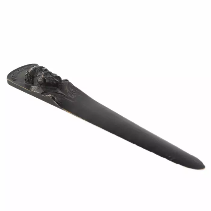 LARGE CARVED WOODEN LETTER OPENER «VOEVODA». P.I. SOMOV. 1918