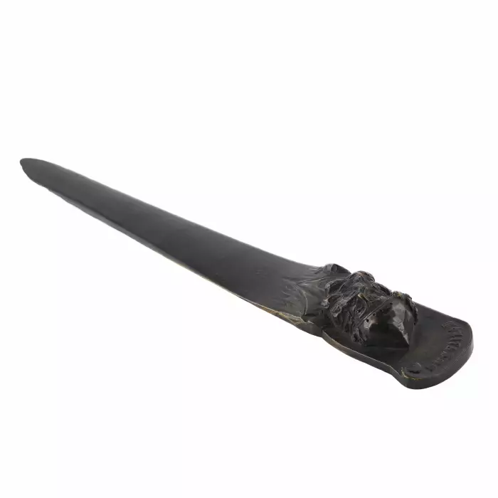 LARGE CARVED WOODEN LETTER OPENER «VOEVODA». P.I. SOMOV. 1918