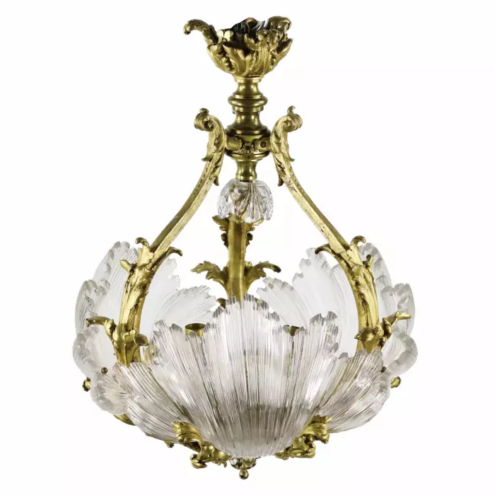 Lustre en bronze doré de LEROLLE Frères, époque Napoléon III. France 