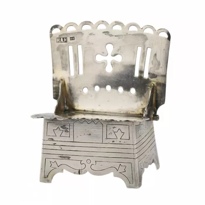Silver salt shaker-throne. Russia. 1879. 
