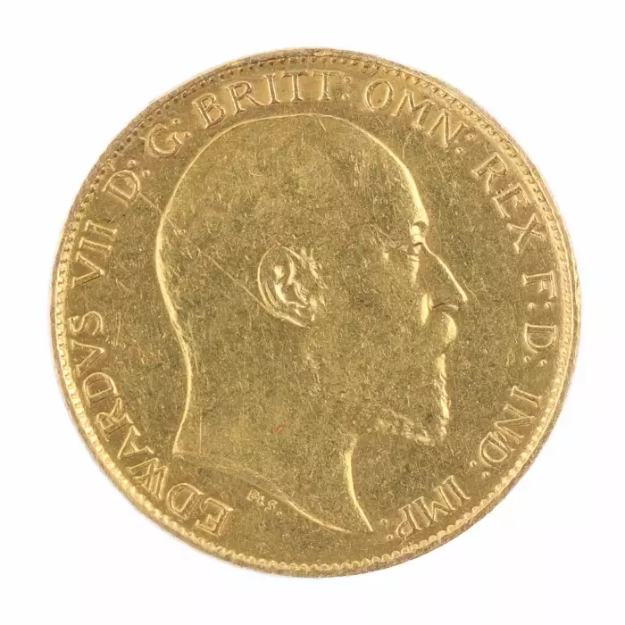 Pièce de 12 souverains en or du roi Édouard VII 1908. 