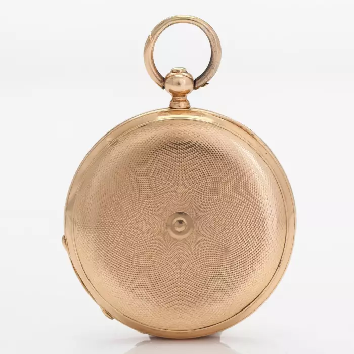 Pavel Buré. Montre de poche en or 14 carats sur chaîne. Russie 19ème siècle. 