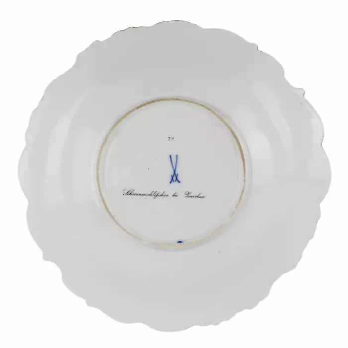 LUXUEUX PLAT DÉCORATIF À VUE DE ZWICKAU. MEISSEN. 1815 - 1860