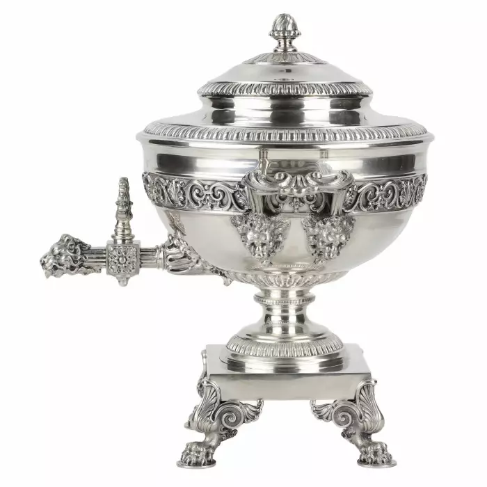 Silver teapot-samovar, First Silver Artel. Saint Petersburg, early 20th century.