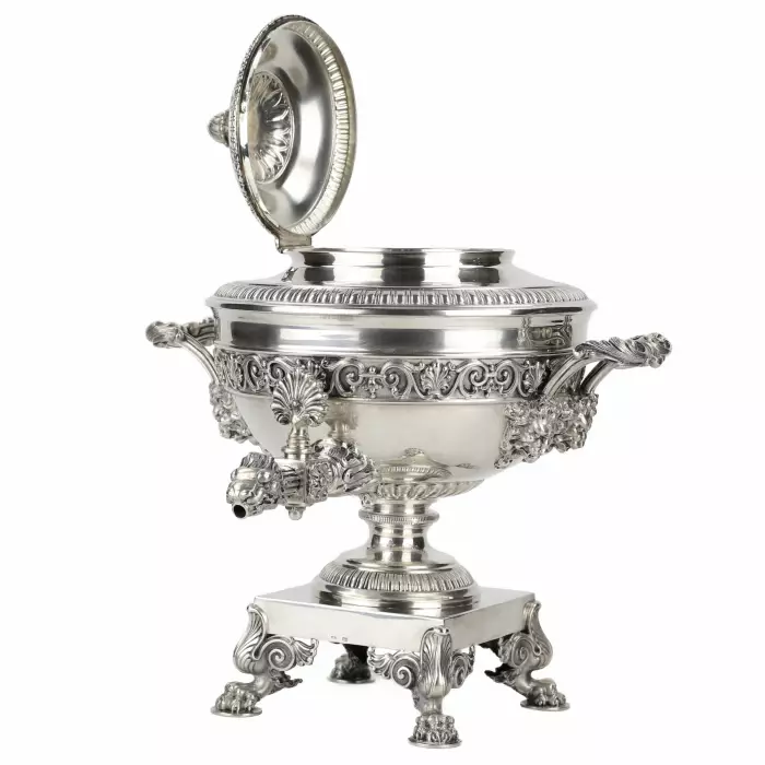 Silver teapot-samovar, First Silver Artel. Saint Petersburg, early 20th century.