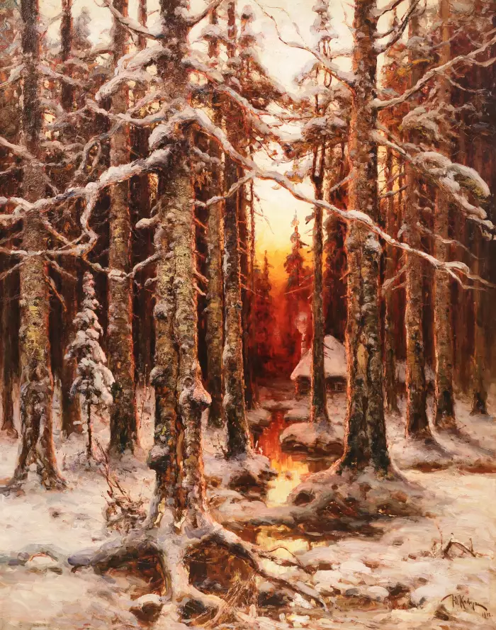 Julius Yulievich Klever. Coucher de soleil d`hiver. 1912
