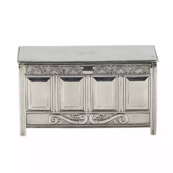 Boîte en argent pour ranger les cigares. Elkington & Co Ltd, Angleterre, Sheffield, 1910 