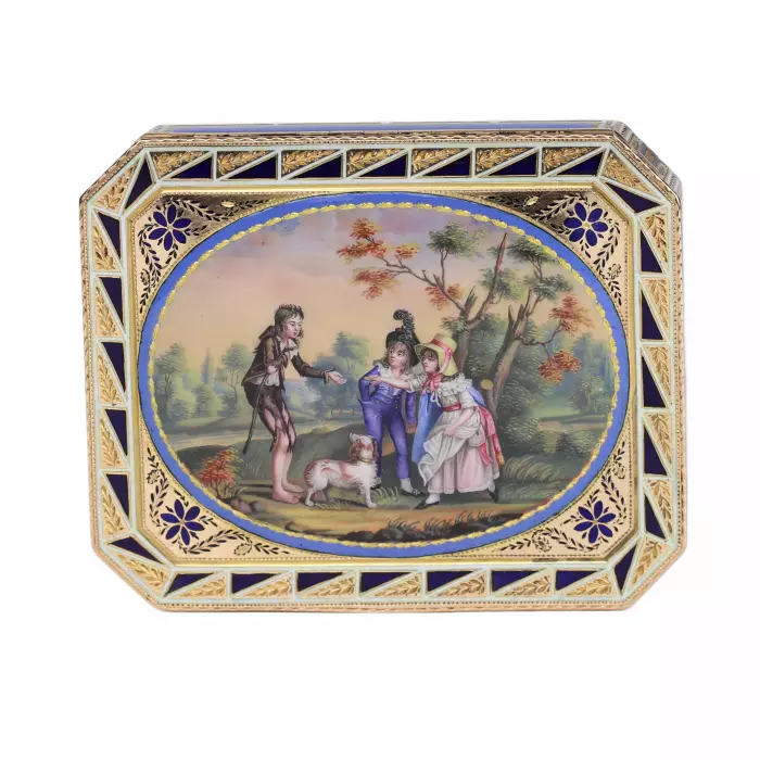 Rare Russian gold and enamel snuffbox, Pierre Theremin, St. Petersburg, 1800 