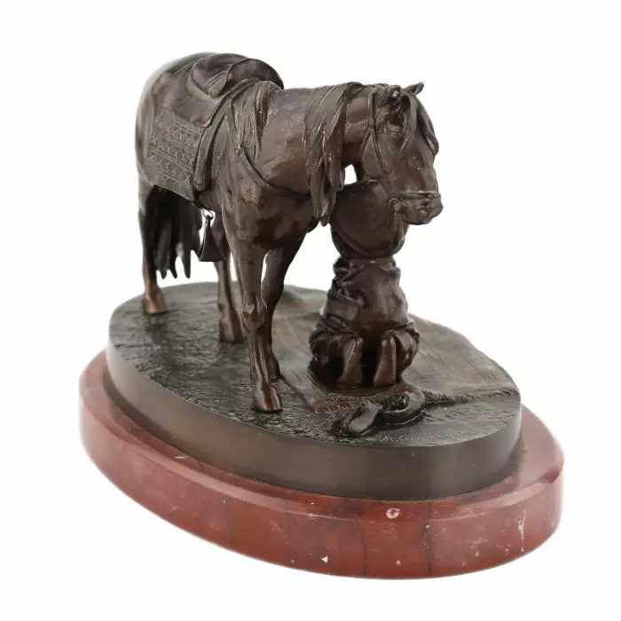 Bronze figure Praying Muslim (Namaz in the Steppe) Bronze, A. Wolf. H. Gladenbeck & Sohn  1900s. 
