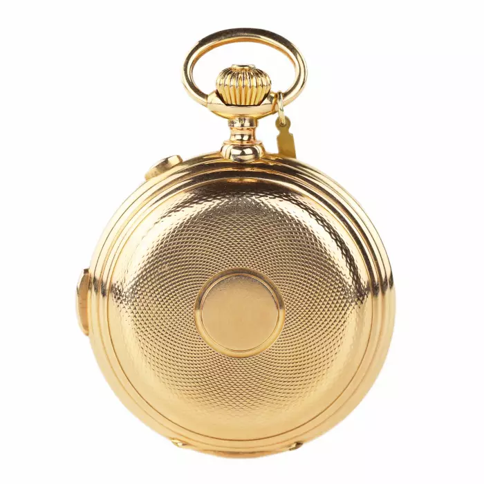  Répétition minutes, chronographe, triple quantième, phases de lune. Or 14 K. Le Phare pour la Russie. au tournant des XIXème et XXème siècles. 