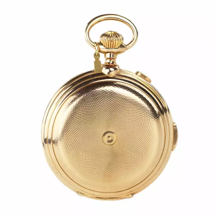  Répétition minutes, chronographe, triple quantième, phases de lune. Or 14 K. Le Phare pour la Russie. au tournant des XIXème et XXème siècles. 