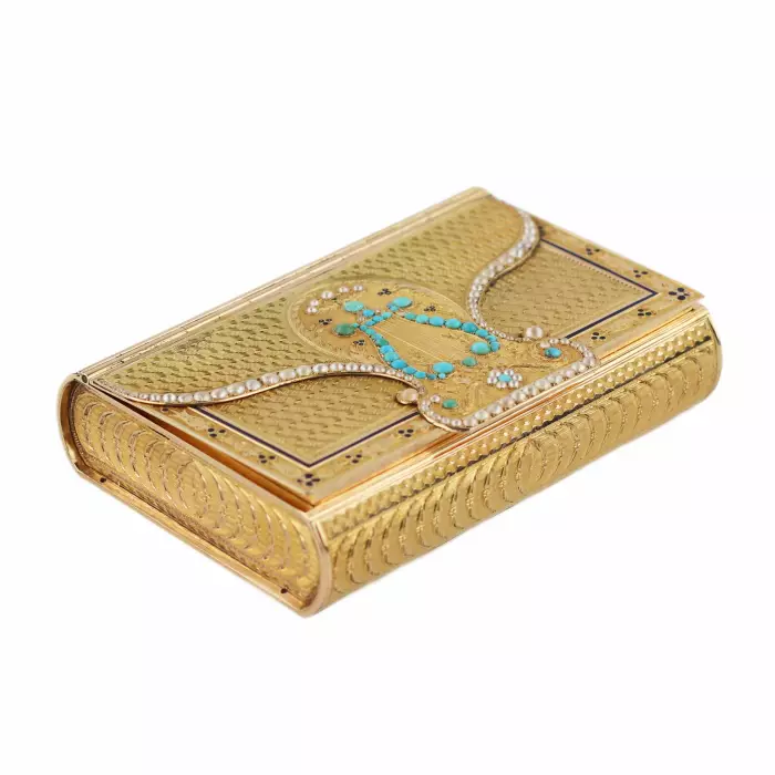 GOLD MUSICAL SNUFF BOX WITH LYRE, JEAN-GEORGE RÉMOND & CO GENEVA, SWITZERLAND, CIRCA 1804–1812