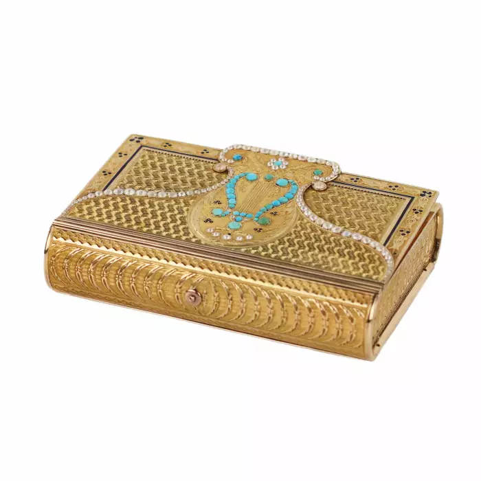GOLD MUSICAL SNUFF BOX WITH LYRE, JEAN-GEORGE RÉMOND & CO GENEVA, SWITZERLAND, CIRCA 1804–1812
