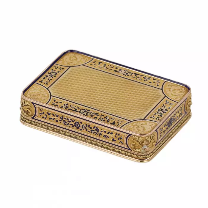 GOLD SNUFFBOX WITH MINIATURE “SAINTE ANNE TRINITAIRE”. ATTRIBUTED TO JOHANN DANIEL BERNEAUD (1773 - 1861) SWITZERLAND, CIRCA 1820 - 1835