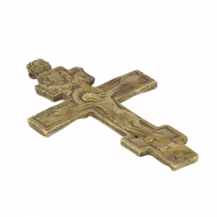 Crucifix en croix en bronze. 19ème siècle 