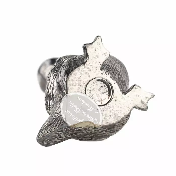 Figurine en argent d`une oie coiffée d`un chapeau. Italie 20e siècle 
