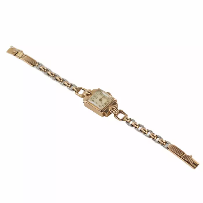 Montre en or avec bracelet ``Zarya`` 583 URSS 1956 -1960. 