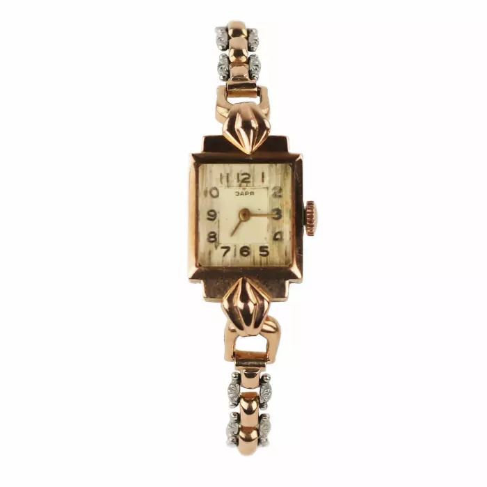 Montre en or avec bracelet ``Zarya`` 583 URSS 1956 -1960. 