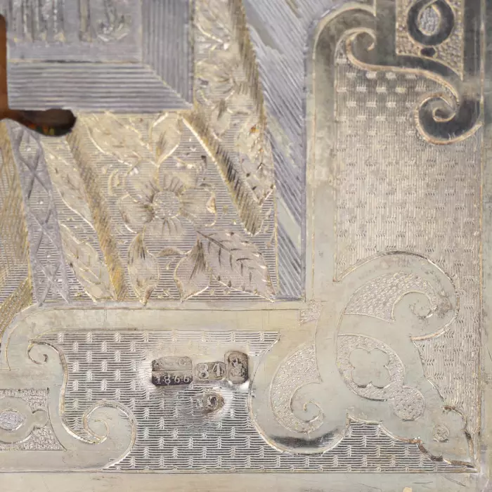 ICÔNE « LE CHRIST PANTOCRATOR » AVEC OKLAD EN ARGENT, MAISON P.A. OVCHINNIKOV RUSSIE, MOSCOU, 1866