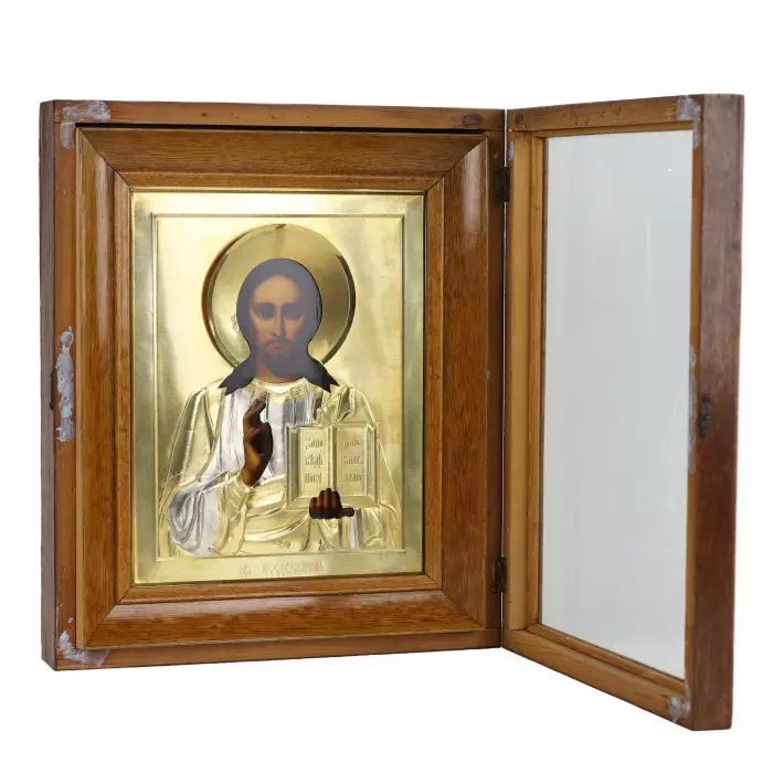 PAIR OF WEDDING ICONS WITH SILVER OKLADS IN THE ART NOUVEAU STYLE. MOSCOW, EARLY 20TH CENTURY