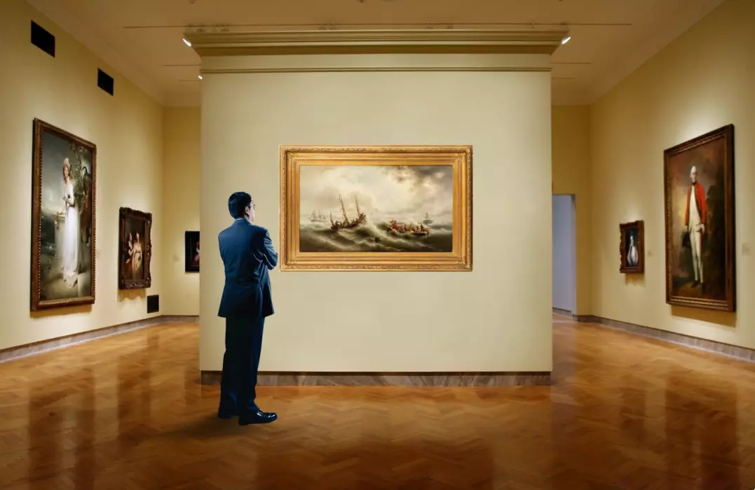 Картина Спасение потерпевших кораблекрушение у берегов Генуи. ALBERT RIEGER. 19 век.