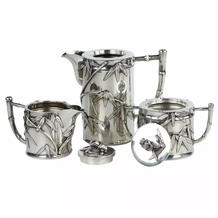 Серебряный чайный сервиз Miyamoto Shoko, Япония, первая половина 20 века.