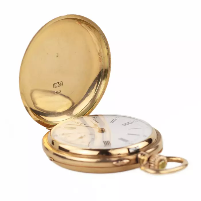 Gold pocket watch with enamel. Pavel Bure company. Russia 1888. 