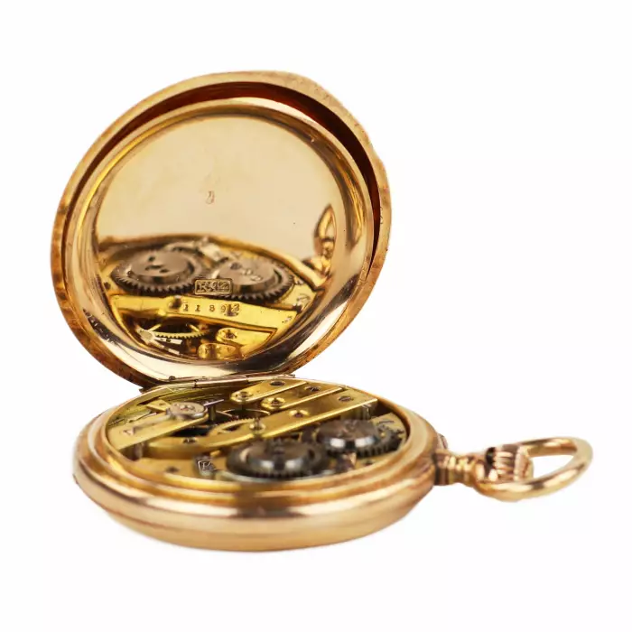 Gold pocket watch with enamel. Pavel Bure company. Russia 1888. 